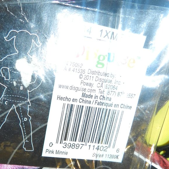 Minnie Mouse Girl’s Costume Pink/white Med 7-8 By Disguise & Disney NWT! - Picture 9 of 12